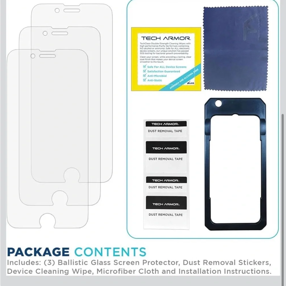 Ballistic Tempered Glass Screen Protector 3 pack. New